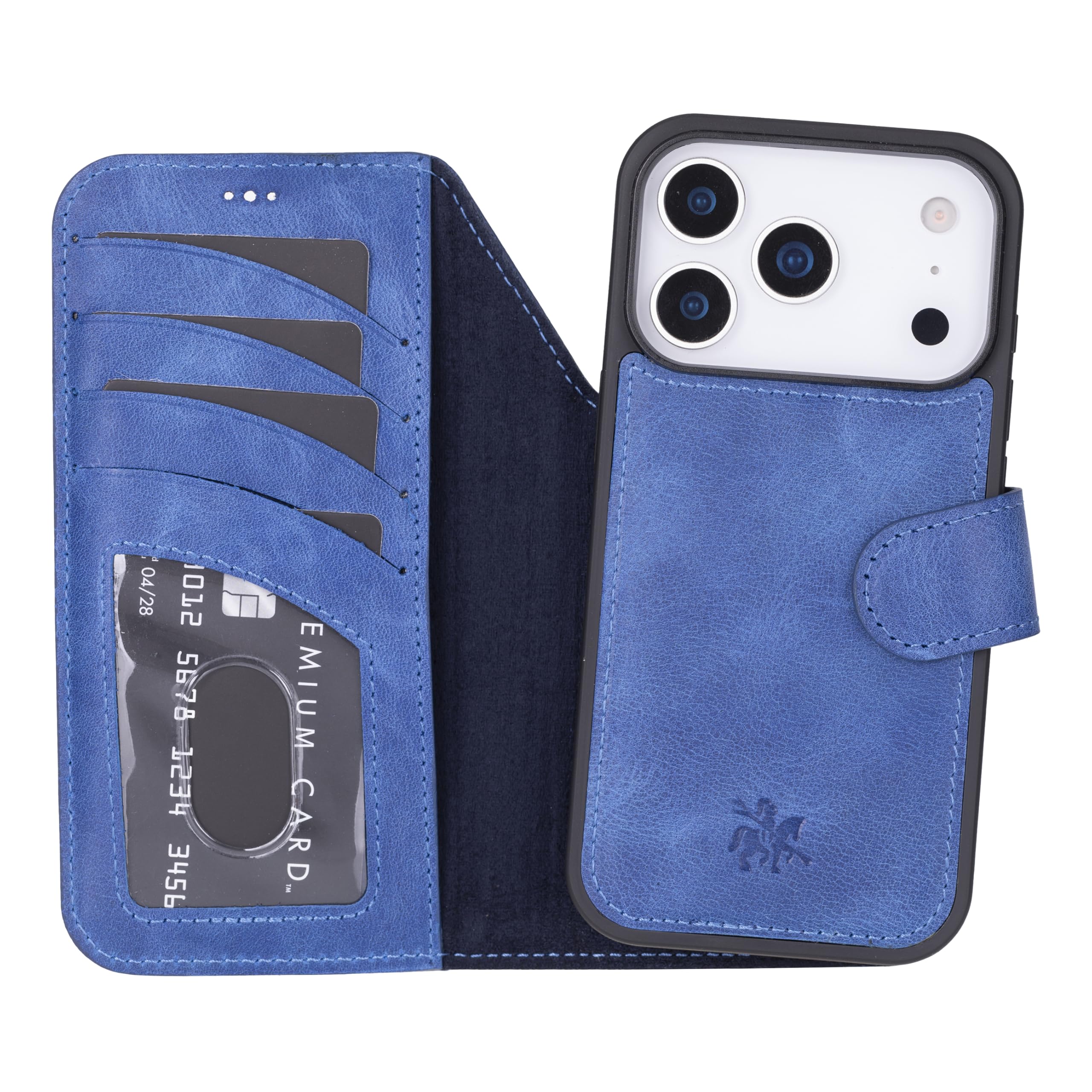 Venito Ręcznie robione etui z portfelem na iPhone'a 17 Pro (6,3 cala), zdejmowane etui magnetyczne, kompatybilne z MagSafe, podstawka, najwyższej jakości skóra, ochrona przed upadkiem i uderzeniem
