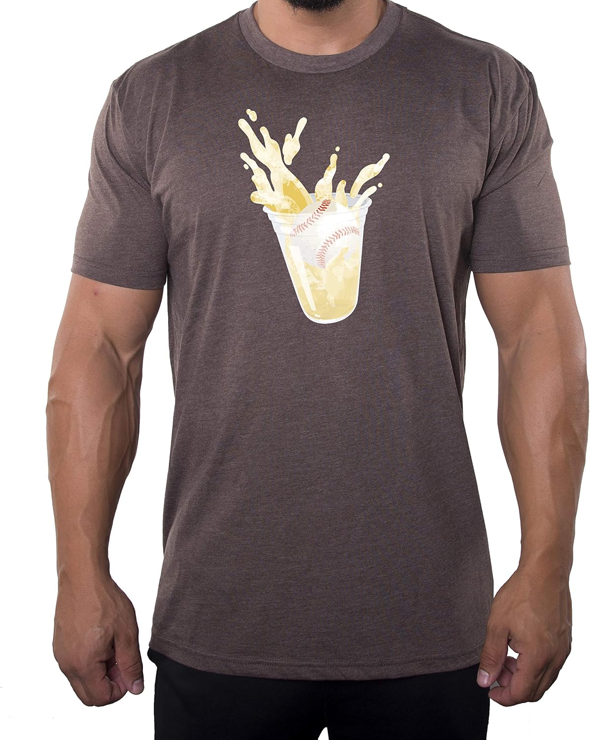 Baseball Beer Splash Tee, Sports T-Shirts Men's Baseball T-Shirts