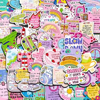 200 PCS Holographic Motivational Stickers for Adults Teens, Vinyl Cute Inspirational Positive Affirmation Quote Stickers Decals for Water Bottles, Scrapbooking, Laptops, Vision Board Supplies