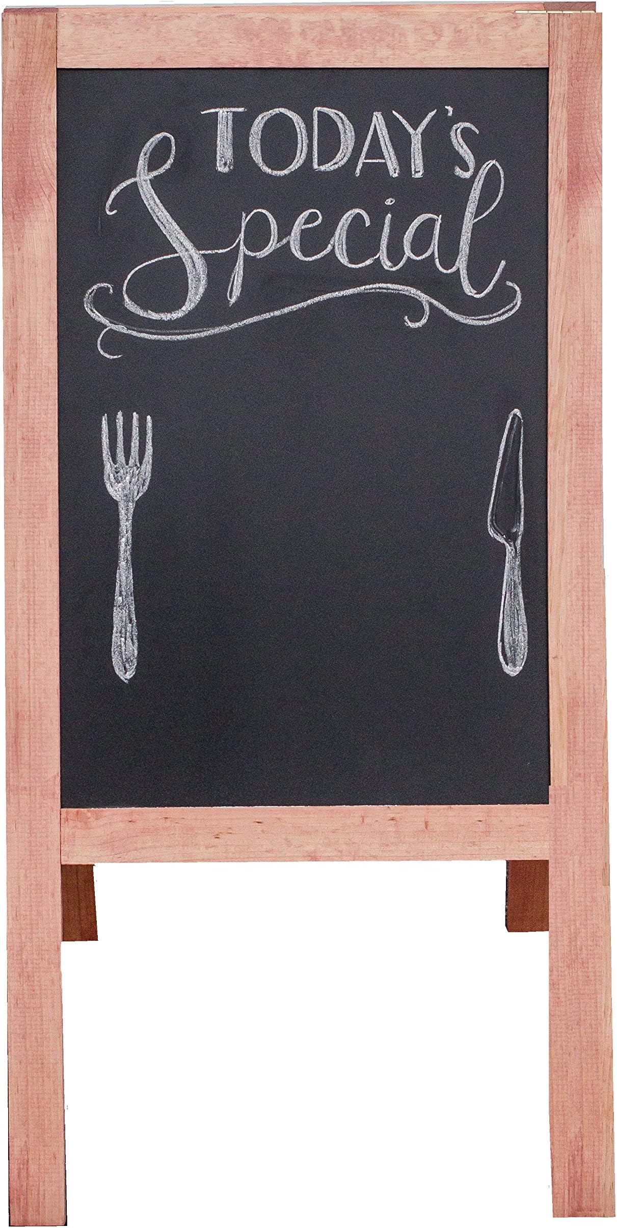 38" A-Frame Chalkboard Easel (Double Sided) - Beautiful Pine, Use as a Decorative Sign at Stores, Restaurants, and More (Sedona Red)