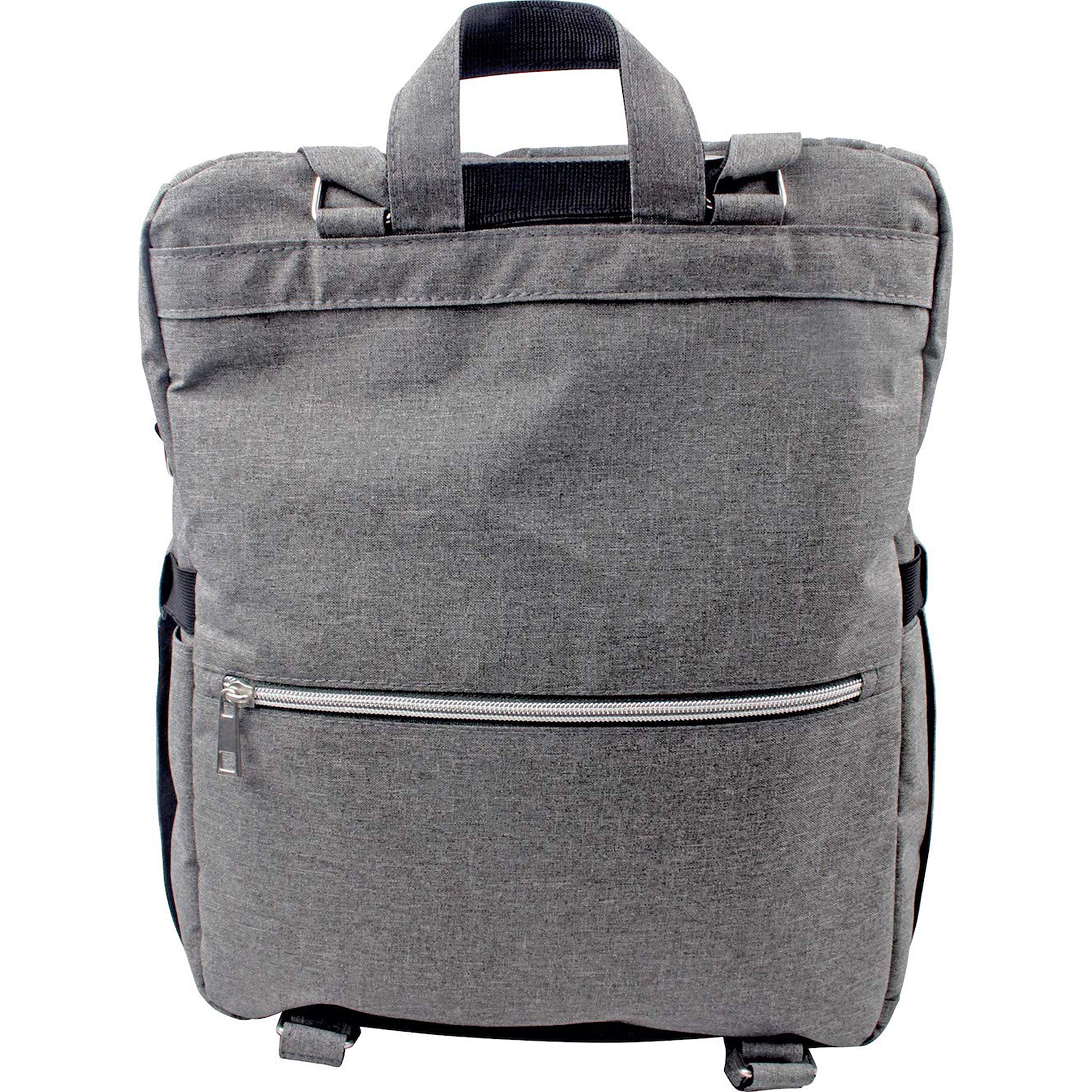 Dooky Wickeltasche 2 in 1 Universal Baby Kinderwagen Tasche Rucksack Kombination mit Reißverschluss (inkl. Wickelauflage/Wickelunterlage, 11 Fächer, verstellbare Riemen), Grau Melange