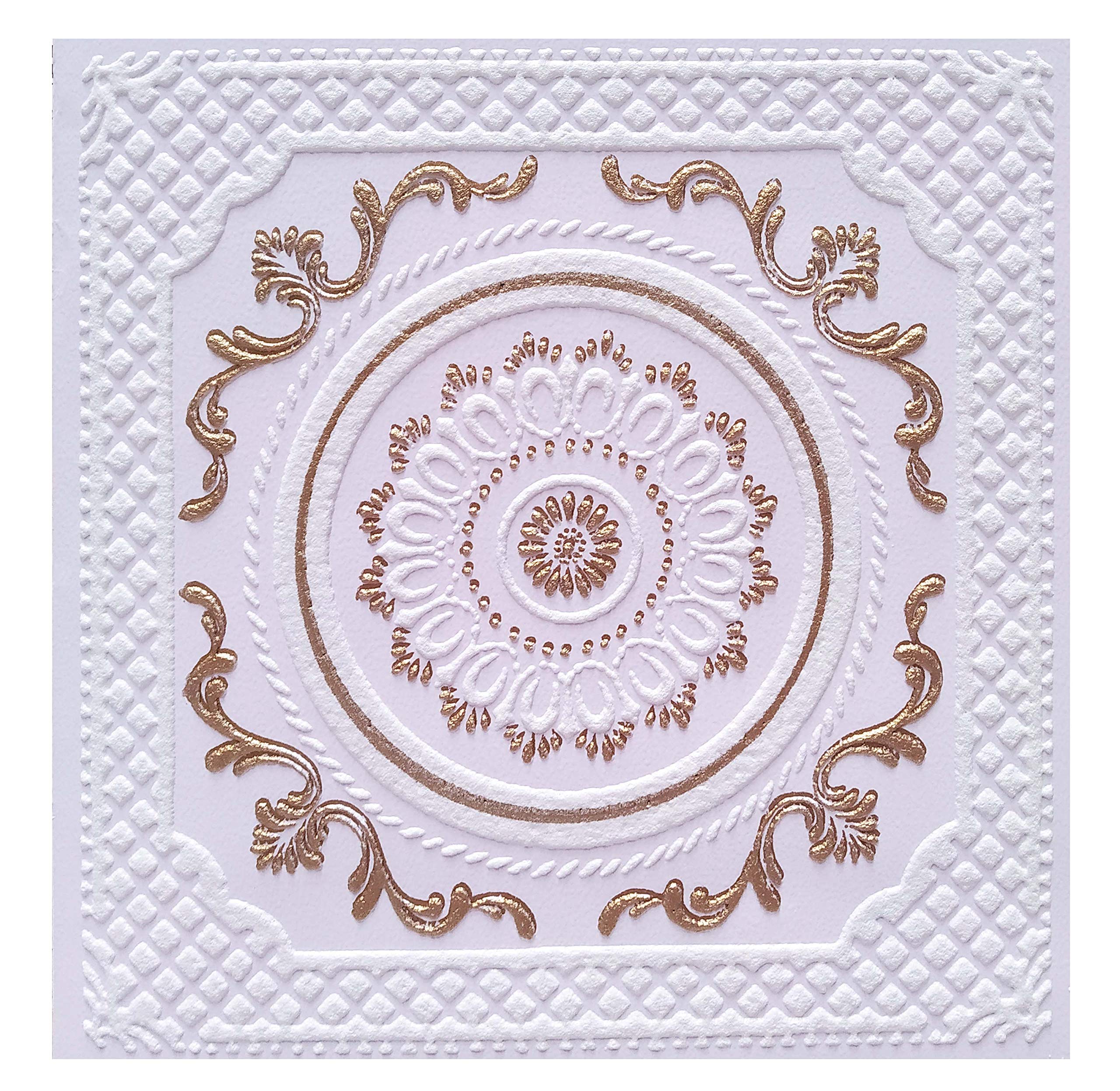 Mirage Embossed Ancient Ceiling Tiles Wallpaper (Regal White and Metallic Brass, 57 sqft/per roll) (B08T8DHQ58) Amazon Price History, Amazon Price Tracker