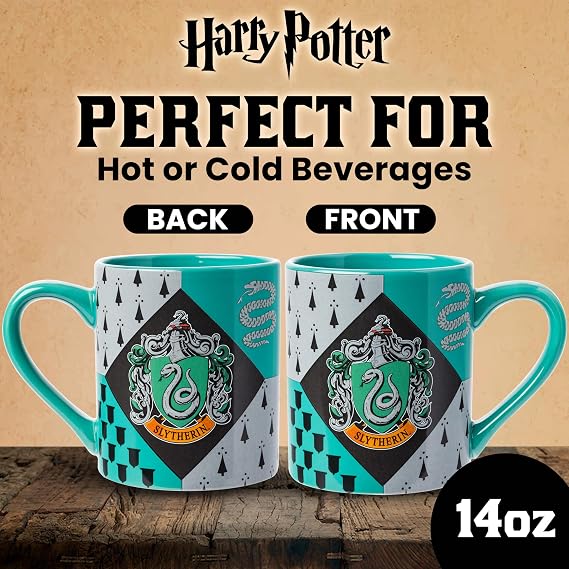 Silver Buffalo Harry Potter Slytherin House Crest, Ceramic Mug, 14oz