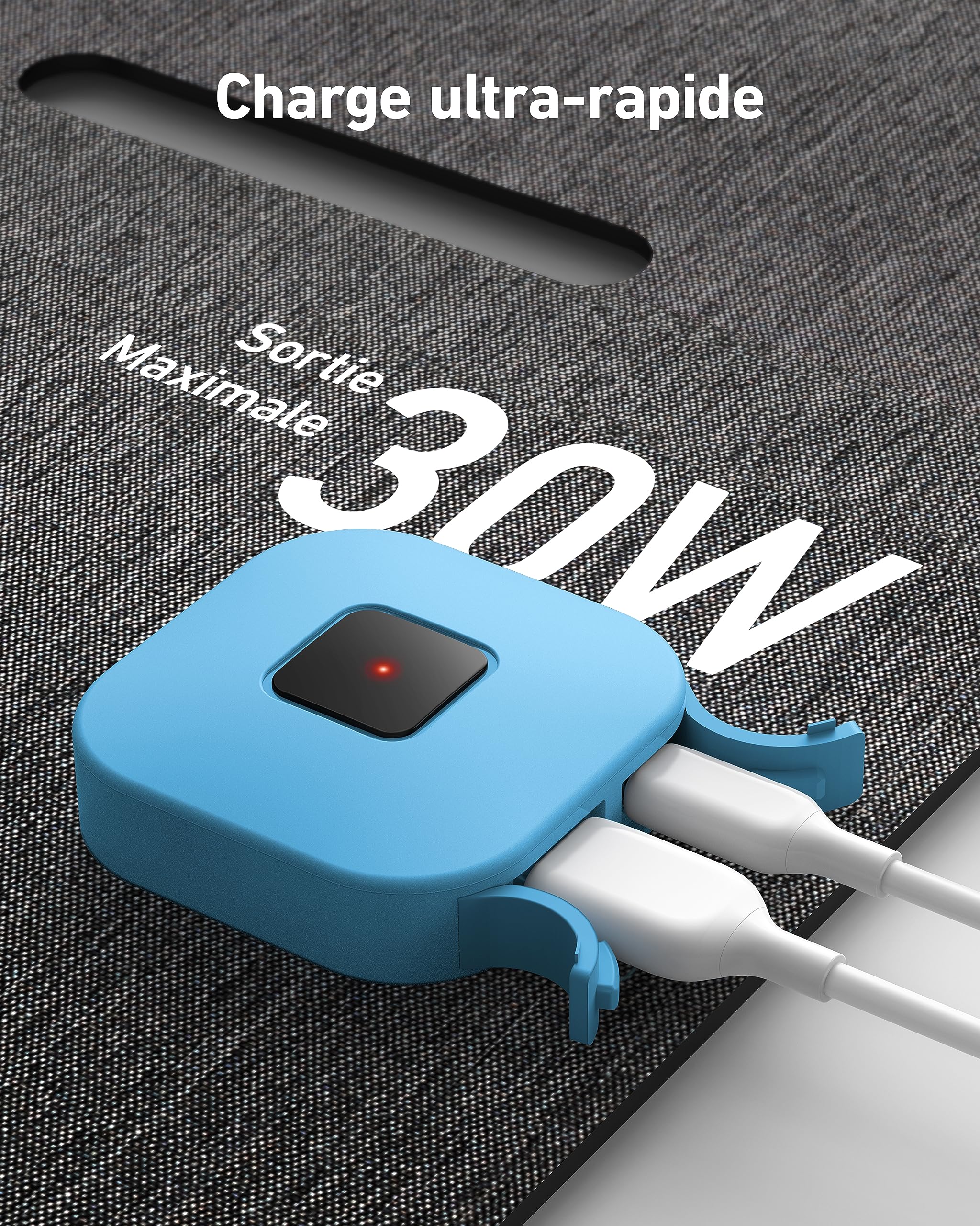 Anker Solix PS30 Panneau solaire 30 W pliable et portable, résistant à l'eau et à la poussière, charge ultra rapide, charge 2 appareils à la fois, pour le camping, la randonnée et les activités de
