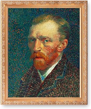 BOTTEGAARTS Portraits of Vincent van Gogh Wallart Image Size30x24 Framed Size34.5x26.5 Wooden Golden Frame Vangogh Classic Art Reproductions. Giclee Print