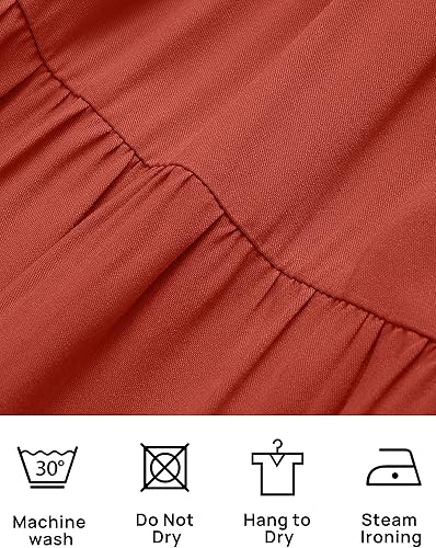 Miniatura 5 de ZESICA - Minivestido casual con cuello en V y manga larga para mujer, fruncido, de cintura alta y con volantes, vestido acampanado y escalonado