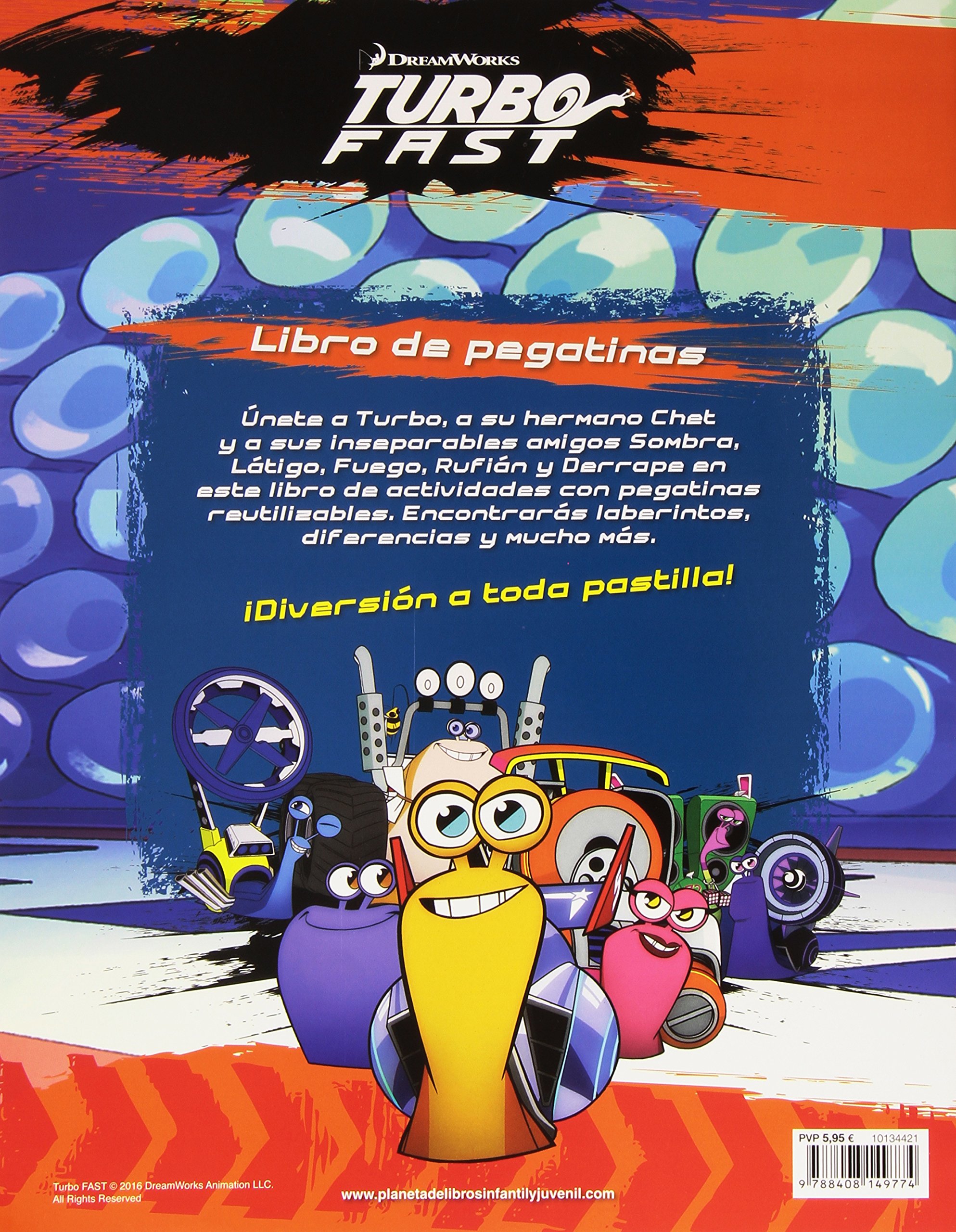 Turbo Fast. Libro de pegatinas: Con pegatinas reutilizables (Dreamworks. Turbo Fast)
