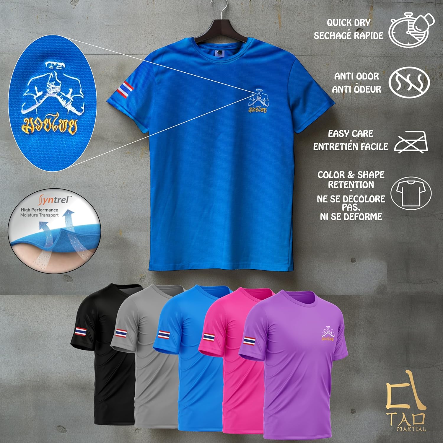 TAO Martial Muay Thai Tシャツ 速乾 軽量 通気性 スポーツ Tシャツ、ST222