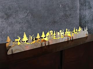 Unik4art - Nativity Scene Christmas Wooden Decorations Fireplace Mantel Decorating Mantelpiece ideas Christmas light Xmas night ornaments