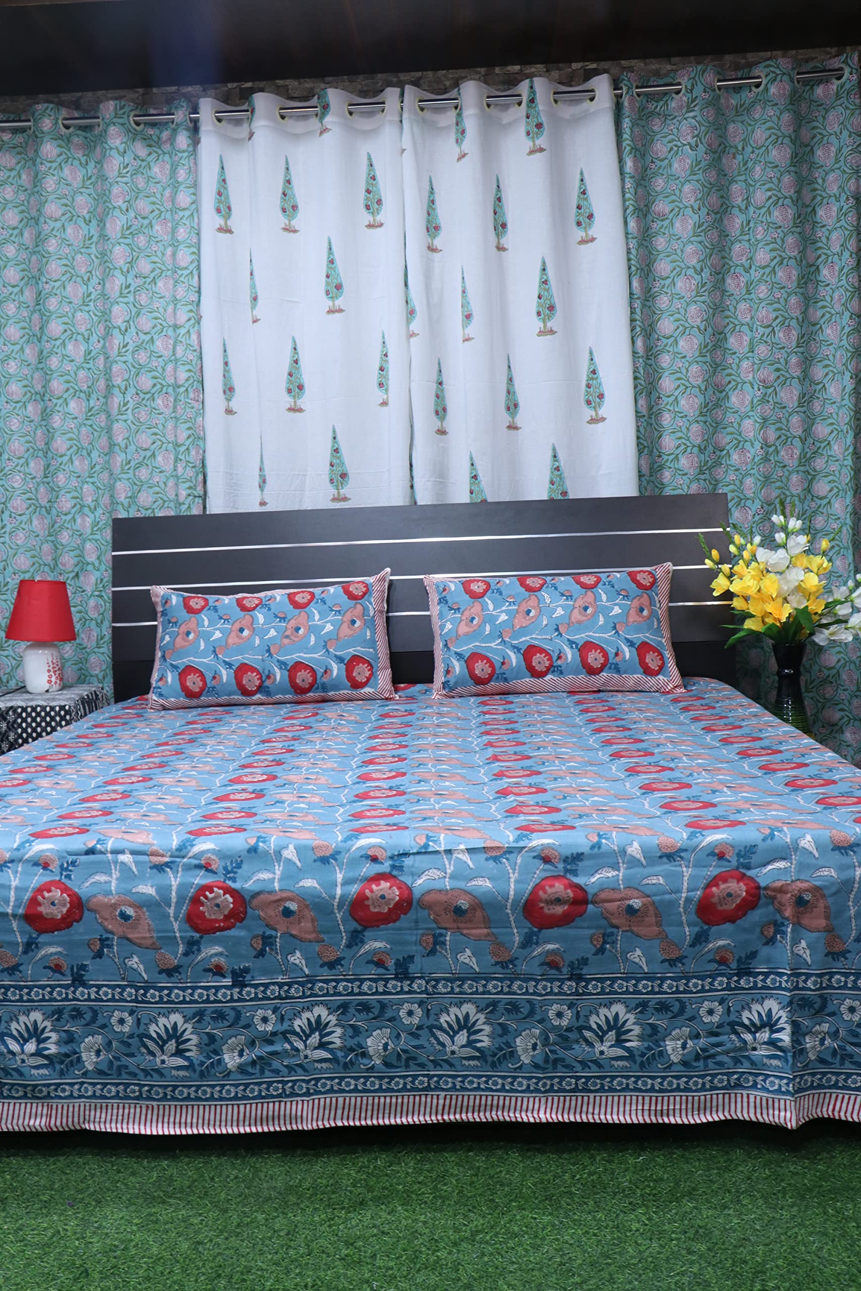Drap de lit Jaipuri haut de gamme grand couvre-lit doux imprimé fleurs