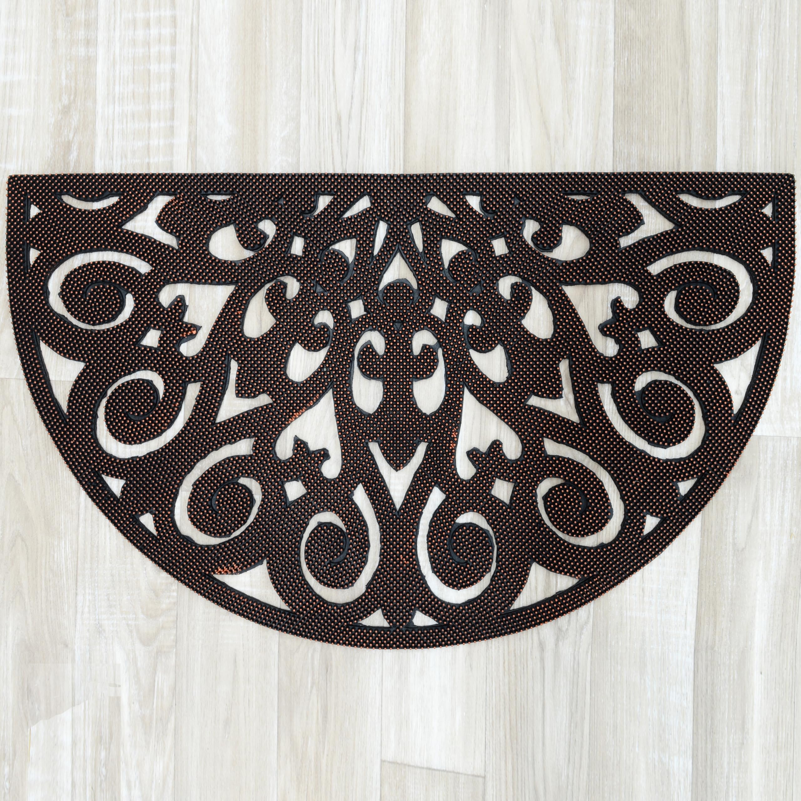 Felpudo de goma para entrada FLODRESS, decorativo estilo hierro forjado para exterior en cobre