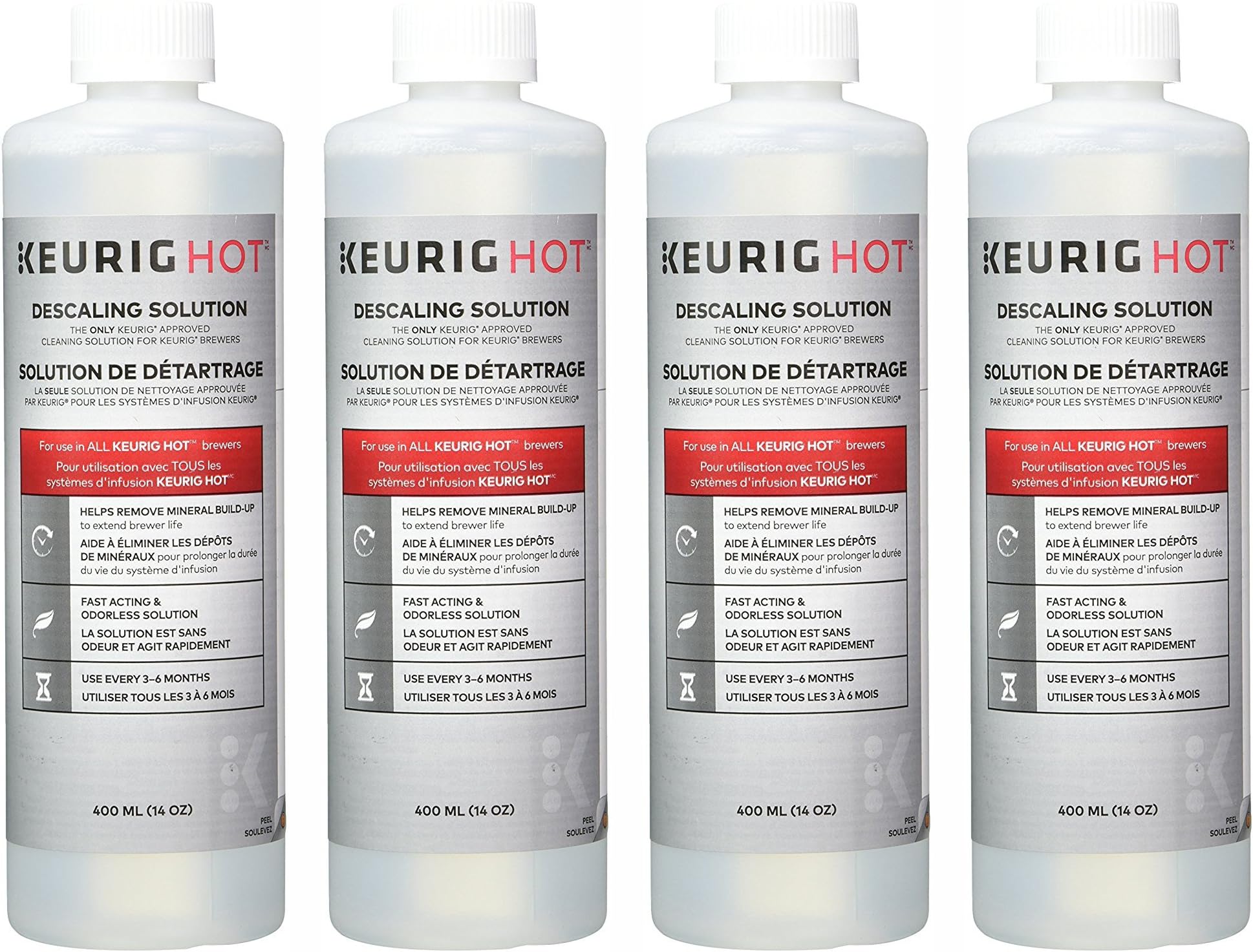 Amazon.com: Keurig 14 Ounce Descaling Solution, Set of 3, White: Home ...