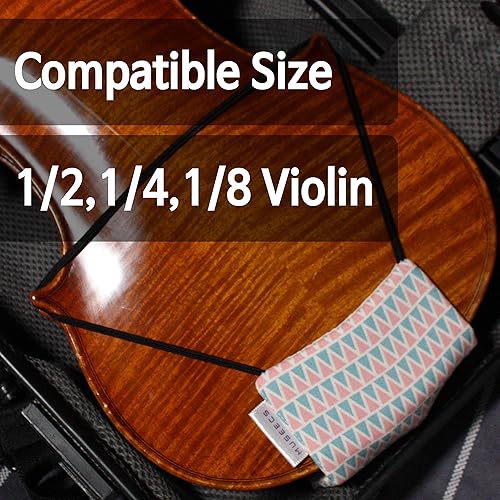Vista 3 de Funda para mentonera prémium para lección de violín, modelo Guarneri, almohadilla de mentón, algodón puro, perfecta para principiantes, accesorios