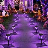 GIGALUMI 8 Pack Solar Halloween Lanterns Outdoor – Eight-pack solar candle lanterns