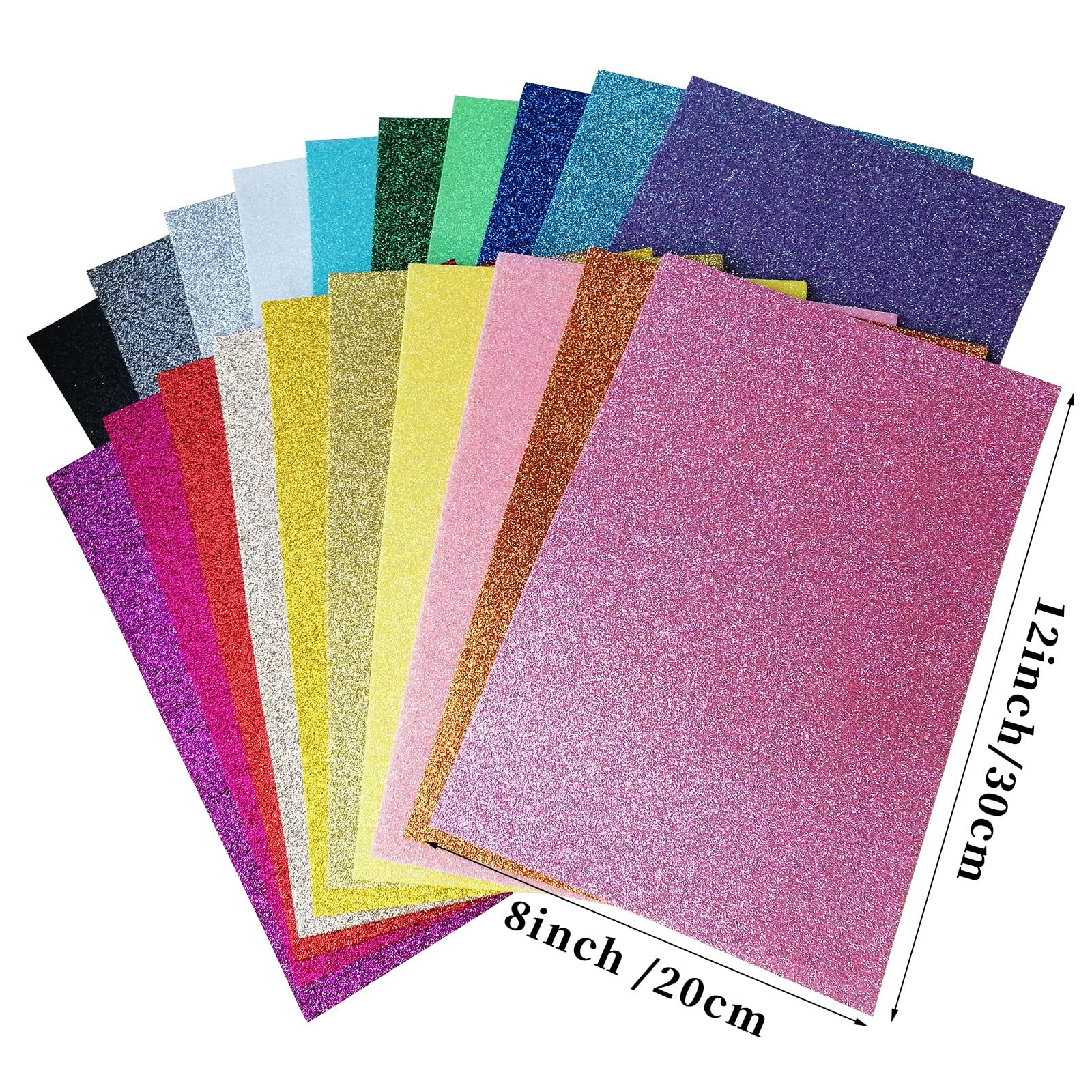 Glitter Felt, Glitter Sheets, 8 x12 inches Felt Glitter for Craft, 20pcs Pack Glitter Felt Fabric Square for for Party Project - Image 5