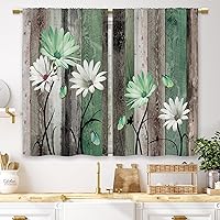 Vista 32 de Cortinas de cocina marrón con temática de café, estilo campestre, rústico, moderno, latte, pequeñas, cortas, para ventana de cafetería, cortinas