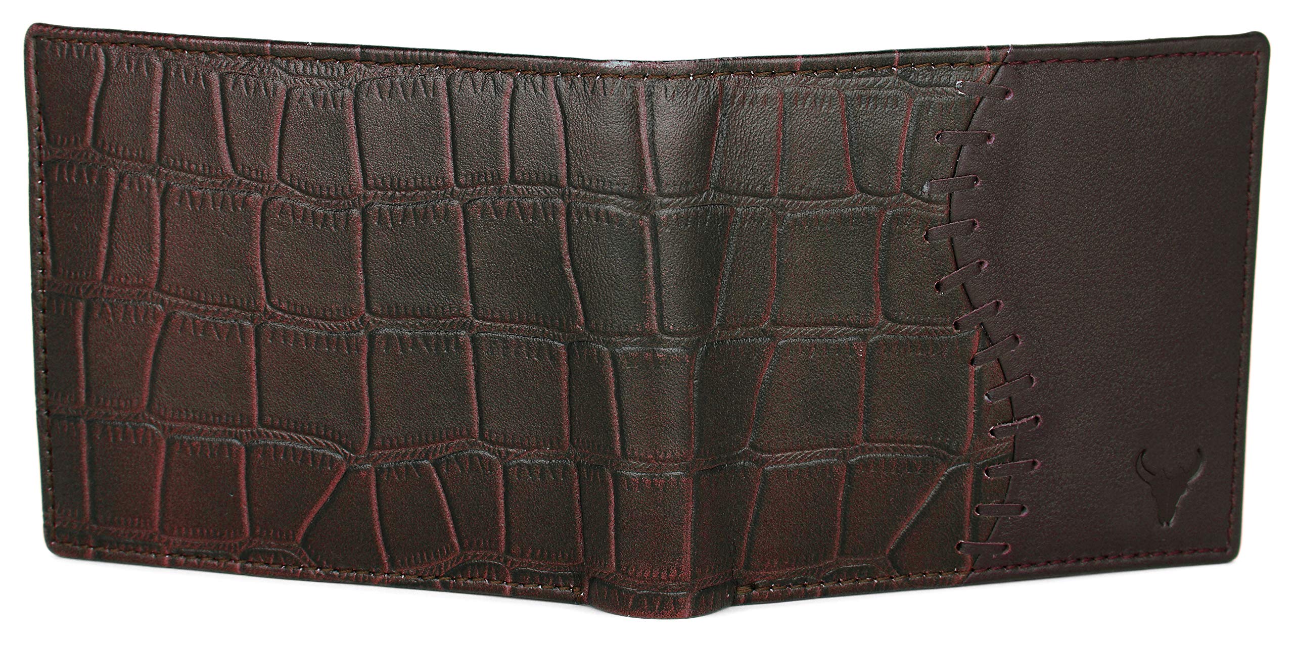 NAPA HIDE Maroon Leather Wallet for Men I 4 Card Slots I 2 Currency Compartments I 1 ID Window I 3 Secret Compartments I External Card Slot I 1 Coin Pocket 4
