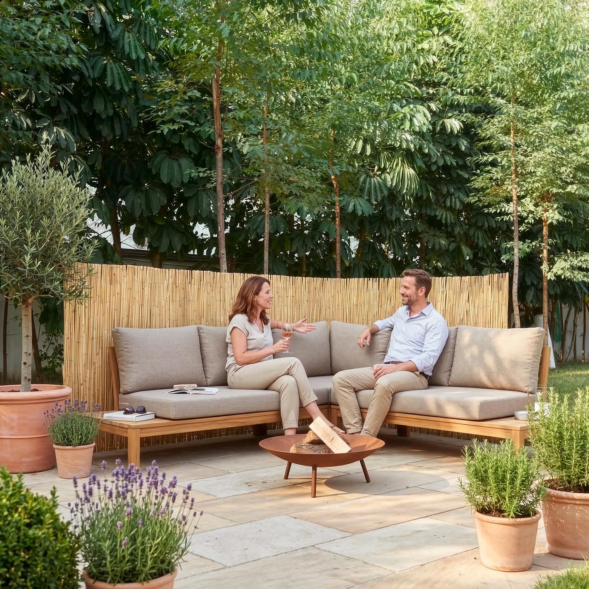 casa.pro Recinzione Frangivista in Canna Naturale Schermatura a Tappetino Divisorio per Giardino Terrazza Balcone Protezione Privacy Frangivento a Rotolo 120 x 600 cm