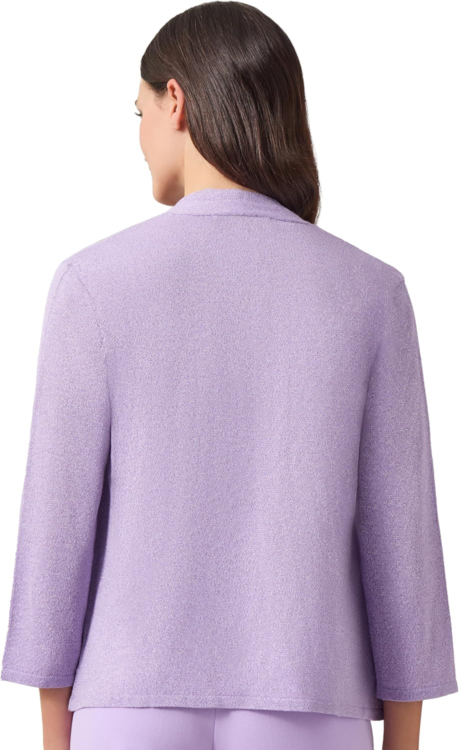 Kasper Women's Lurex SELF Edge A LINE Cardigan 3Q Sleev