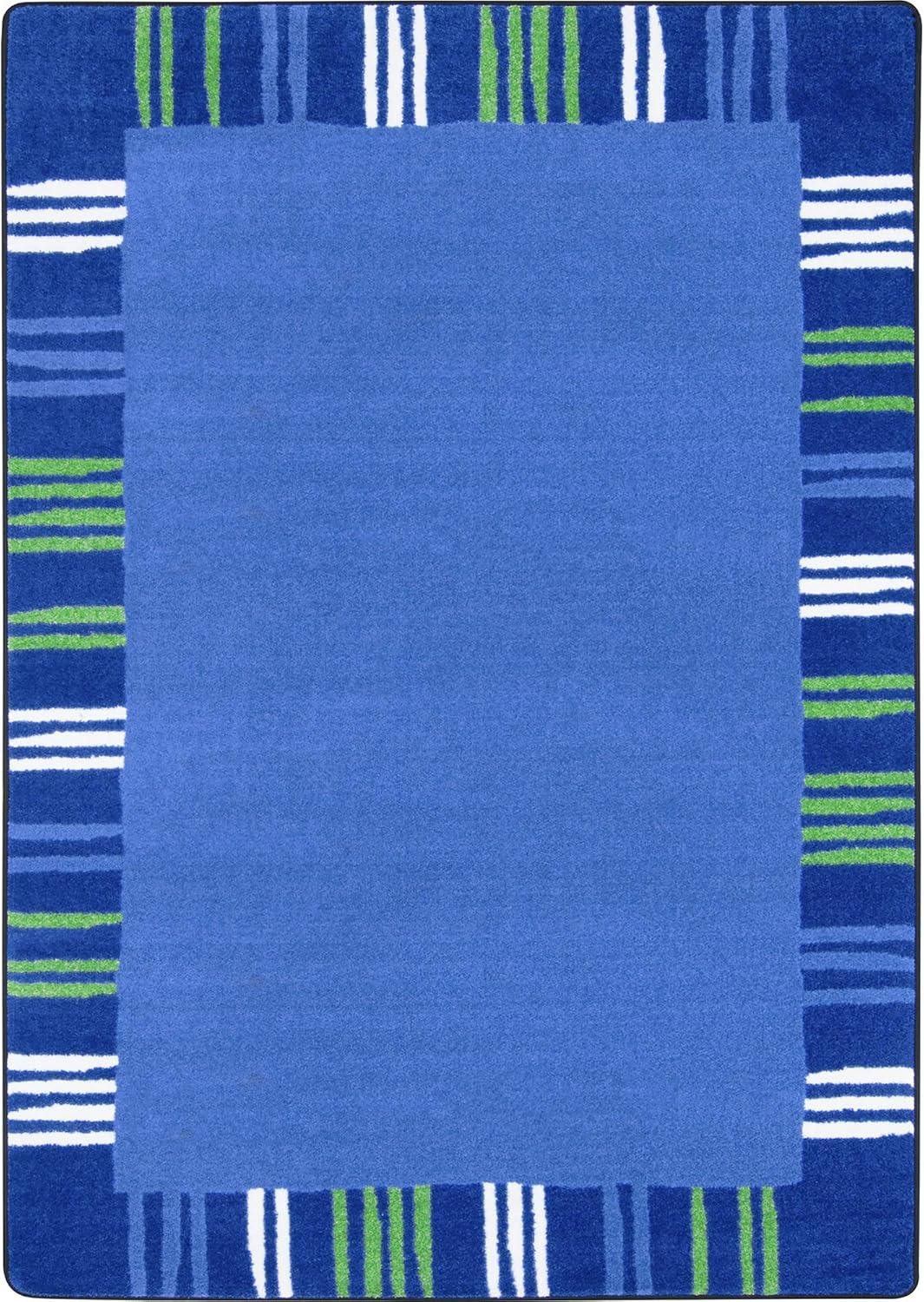 Joy Carpets Kid Essentials Seeing Stripes Area Rug in Color Seaglass, 5'4" x 7'8"