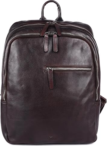 Genuine Leather Backpack, 15 Inch Brown Leather, Travel