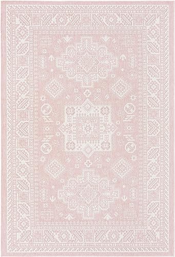 Miniatura 522 de Rugs.com Outdoor Aztec Collection Alfombra – 4 x 6 pies alfombra de tejido plano gris carbón perfecta para salas de estar, grandes comedores, planos