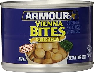 Armour Star Chicken Vienna Sausage Bites, Canned Sausage, 10 OZ (Pack of 12)