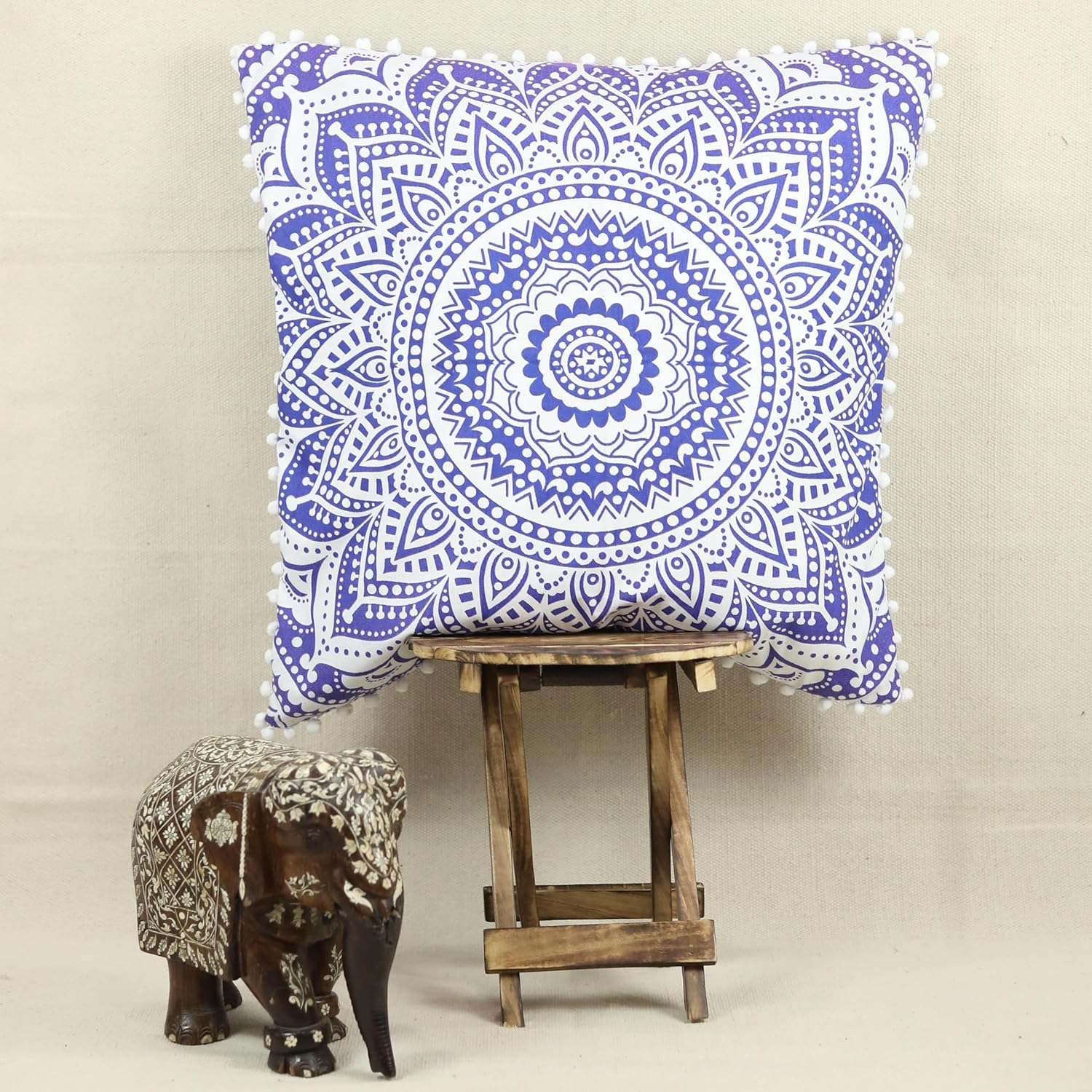 Trade Star Boho Mandala Pillow Cases 100% Cotton Throw Pillow Cover Decorative Cushion Cover Printed Highly Durable Large Pillow Case (26x26 INCHES)
