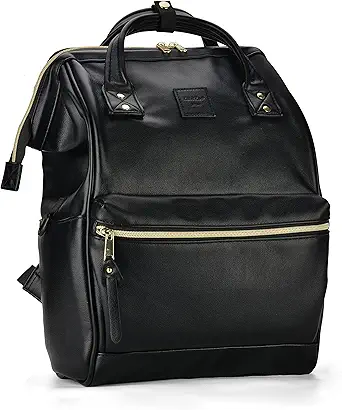 Kah&Kee Leather Backpack Diaper Bag Laptop Travel Doctor Teacher Bag For Women Man