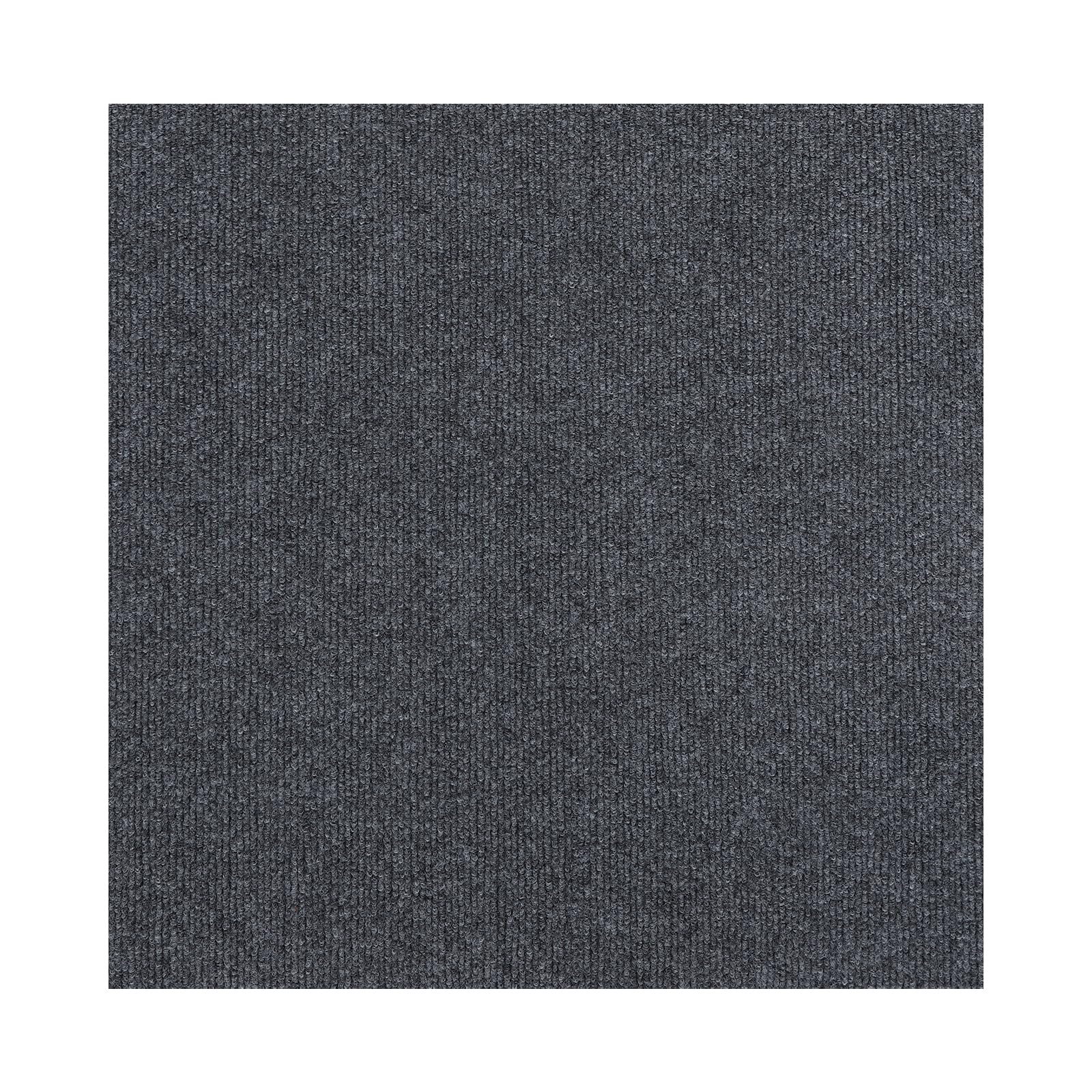 20 Stück Teppichfliesen, 50x50cm Teppichbodenfliese, Waschbarer Auslegware, Teppichfliesen Selbstklebend für Heim und Büro, Dunkelgrau