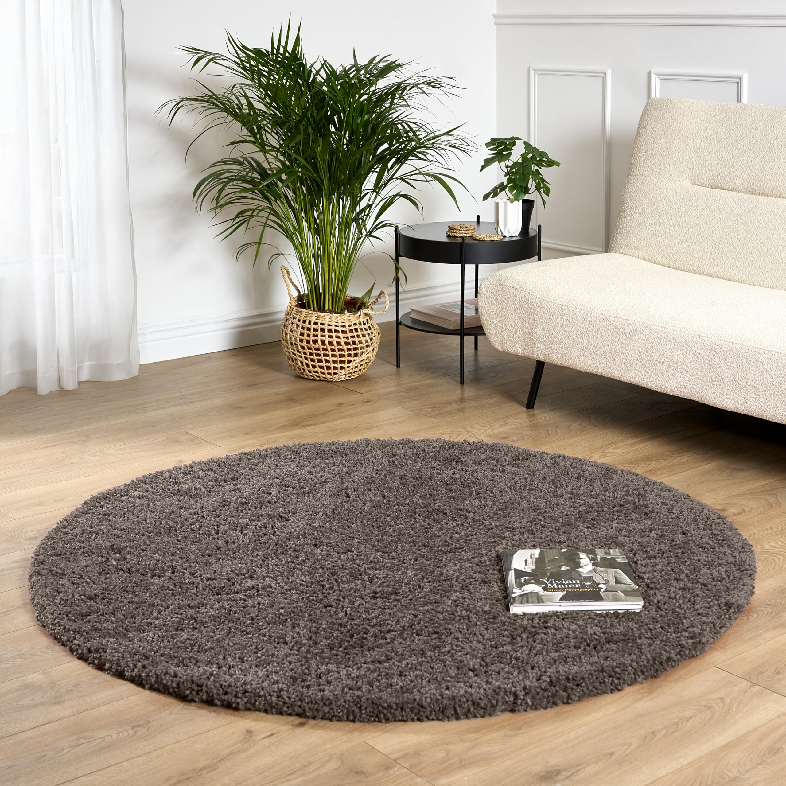 Bravich Navy Blue Shaggy Rug 80 x 150cm (2'7" x 4'11") 5cm Pile Medium Thick Fluffy Living Room Hessian Backed Washable — view 12