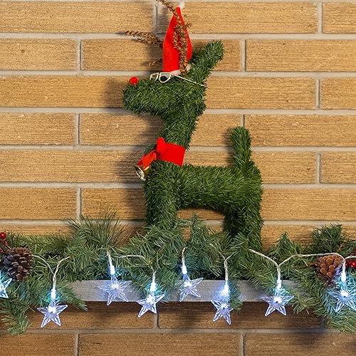 Miniatura 5 de Guirnalda de luces de estrella de Navidad de 10 pies, juego de 3 (rojo, verde y transparente), 60 luces LED con 9 modos (parpadeante, constante,