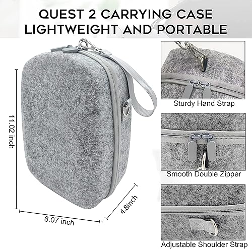 Miniatura 6 de subeirey Carrying Case for Oculus Quest 2 Hard Travel Case for MetaOculus Quest 2 VR Gaming Headset and Controllers Accessories Crossbody Shoulder