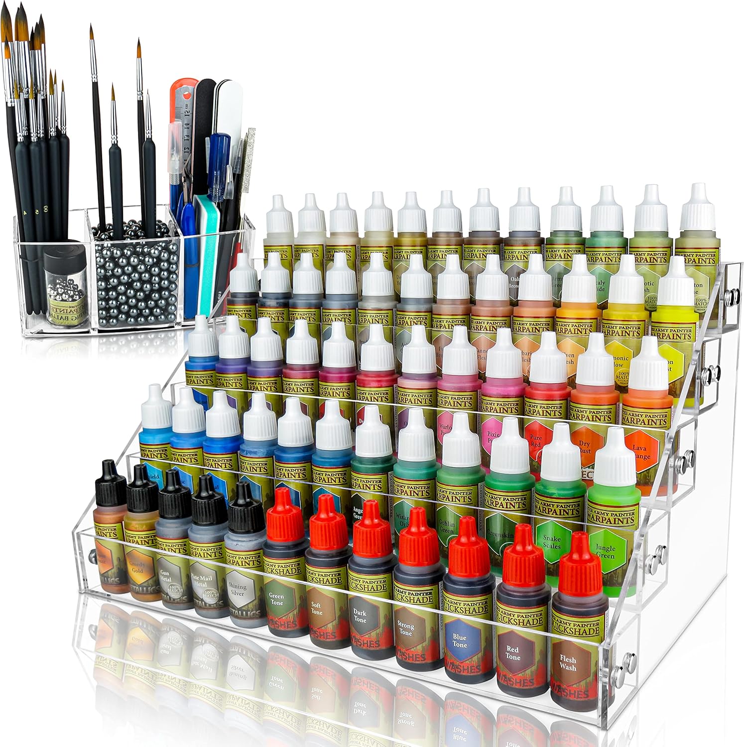 Acrylic Paint Organizer & Storage Set (5 Bead Color Options). Made with