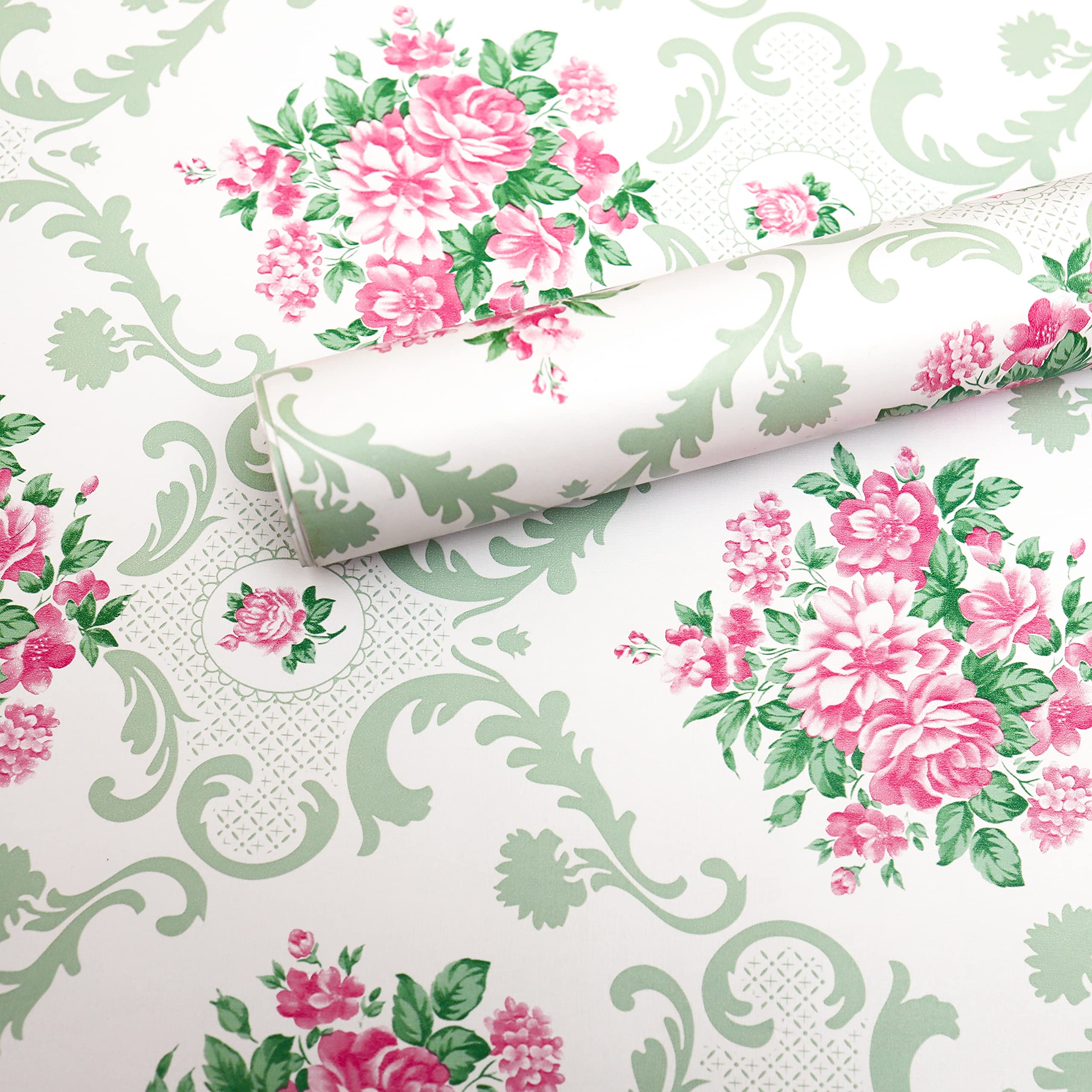 Wollzo Pink and White Floral Self Adhesive Wallpaper(Multicolour, 45 x 500 cm) (B09CM8S39S) Amazon Price History, Amazon Price Tracker