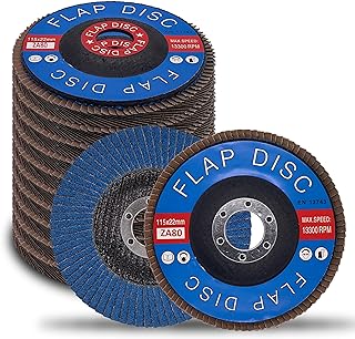 WA 10PACK - 4 1/2" x 7/8" Zirconia Standard Density Flap Discs 80# Grit, Angle Grinder Sanding Discs, Grinding Wheels for Stainless Steel/Metal, T29ZA80
