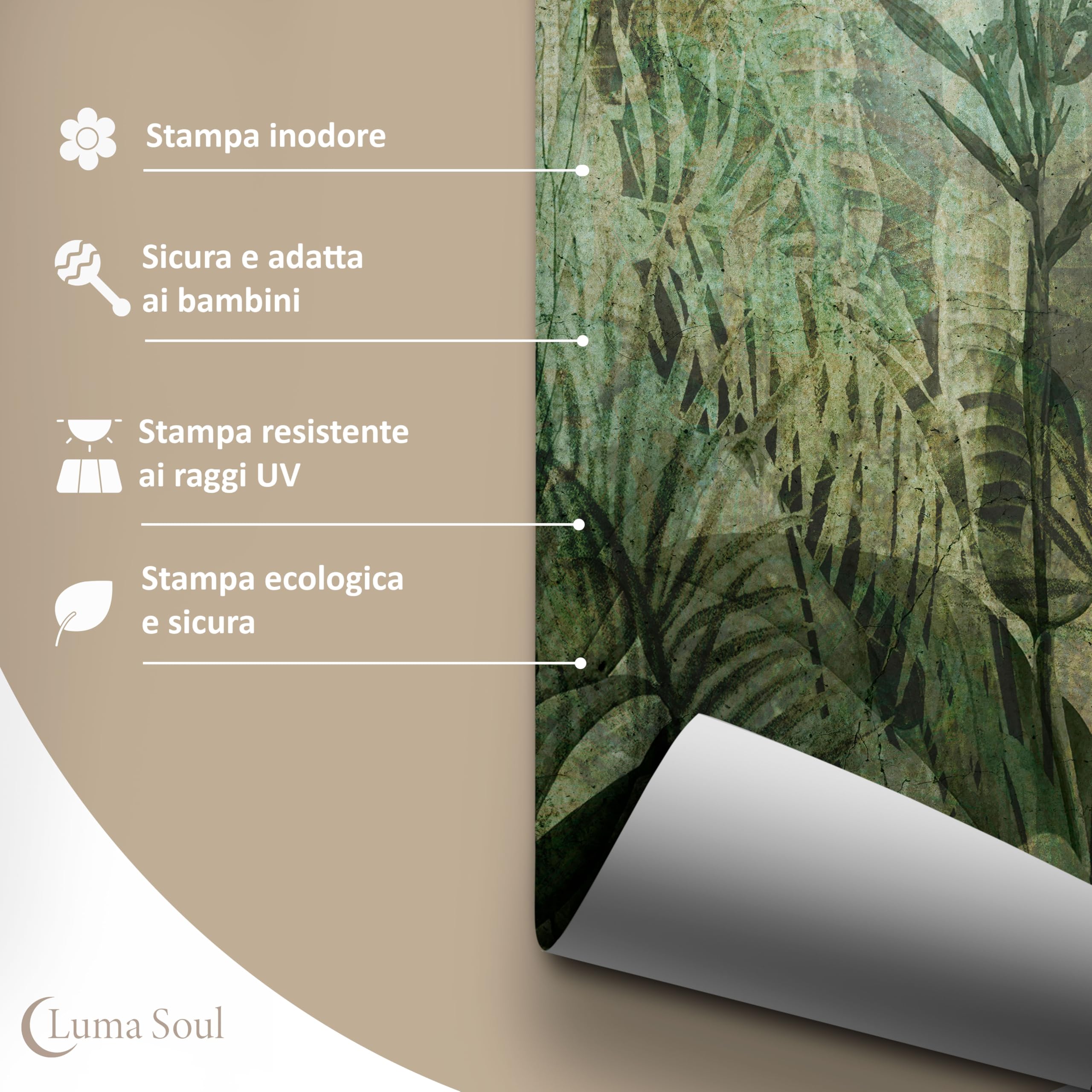 Carta da Parati 500x350 cm - Carta da Parati Camera da Letto Natura - Panelli da Parete Moderne - Panelli Murali di Alta Qualità Facili da installare - Beige e Crema