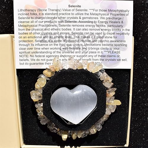 Miniatura 6 de Zenergy Gems - Pulsera cargada de energía con cuentas de cristales naturales de calidad premium + cristal de carga de selenita marroquí (incluido)