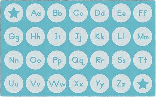Flagship Carpets Tone On Tone Alphabet Light Blue Educational Area