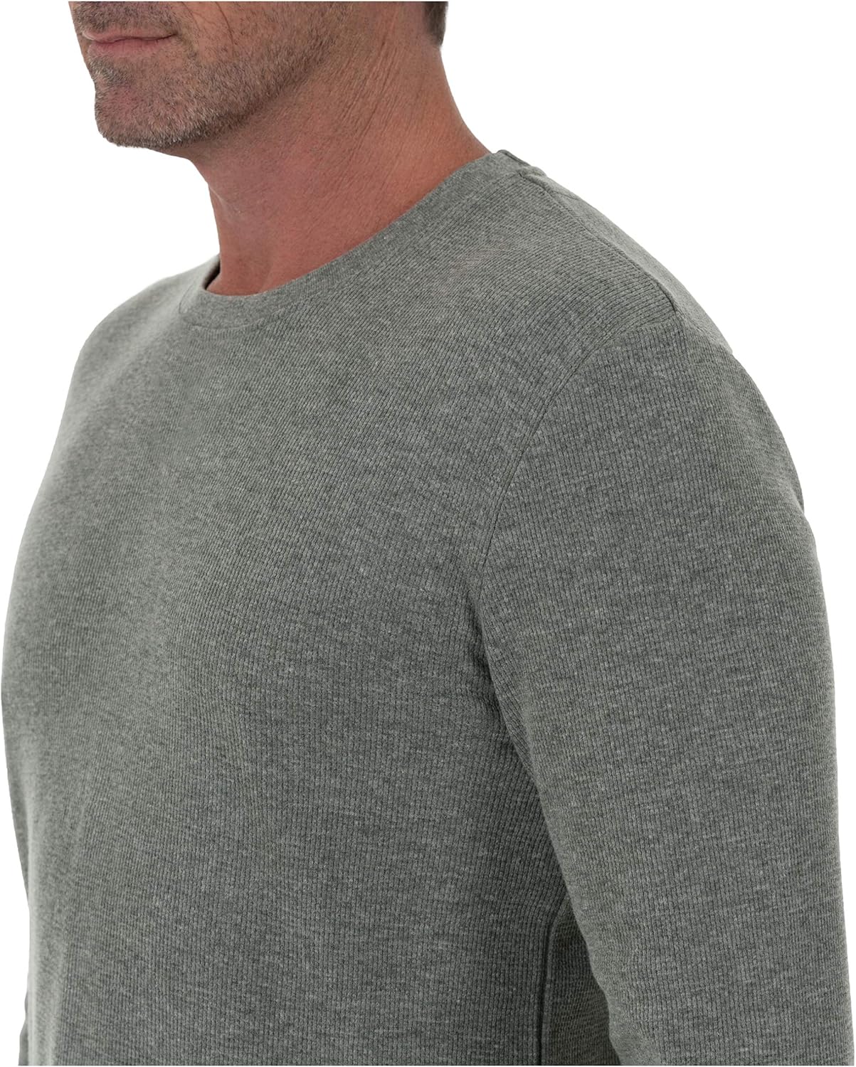 Chaps Men's Waffle Long Sleeve Crew Neck Top at  Men’s Clothing store