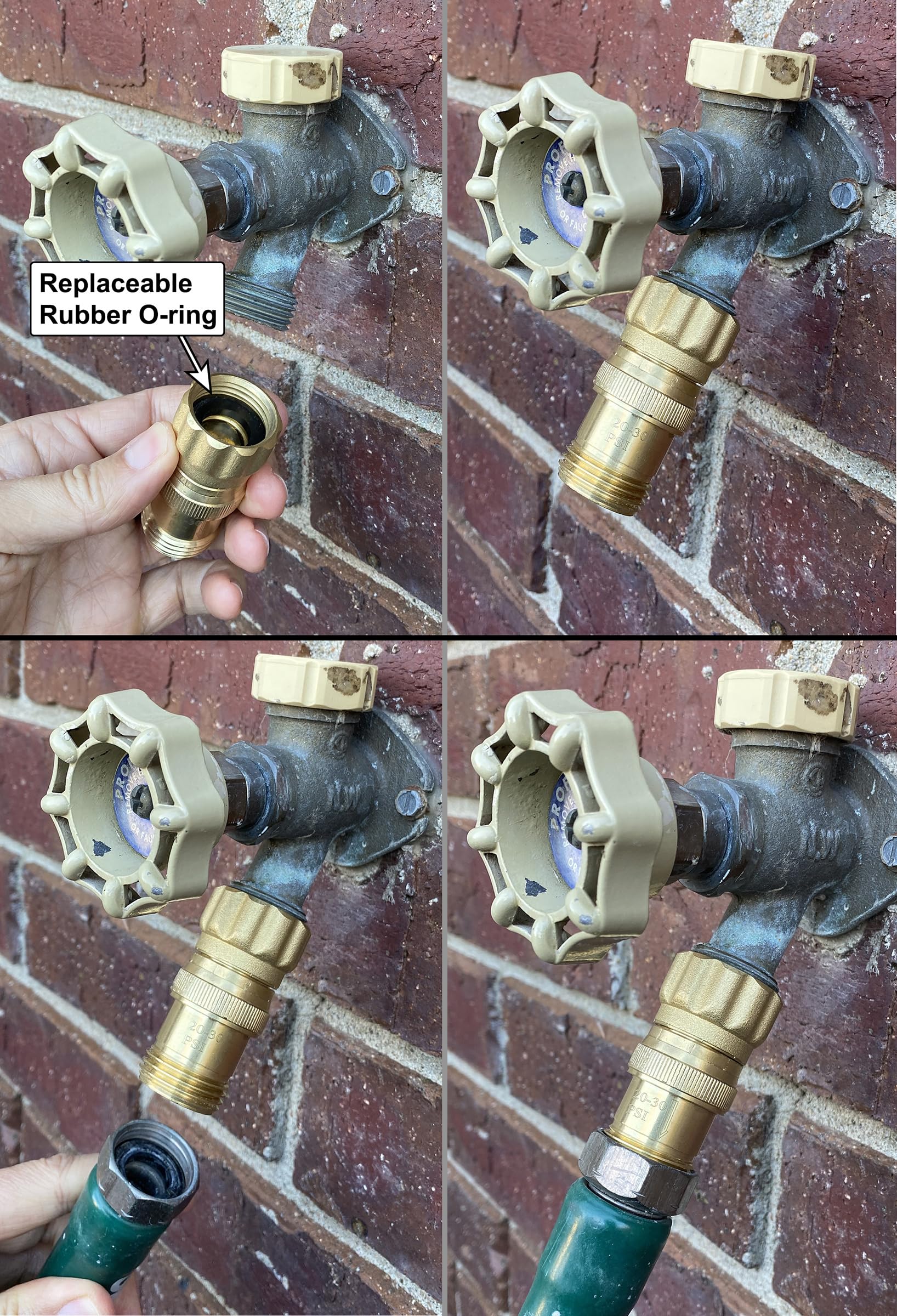 Wytrzymały regulator ciśnienia wody 25 psi 3/10.2 cm gwint węża, system nawadniania kropelkowego, reduktor ciśnienia, bezołowiowy mosiądz (z regularnymi i ekranowymi O-ringami, 2, liczba)