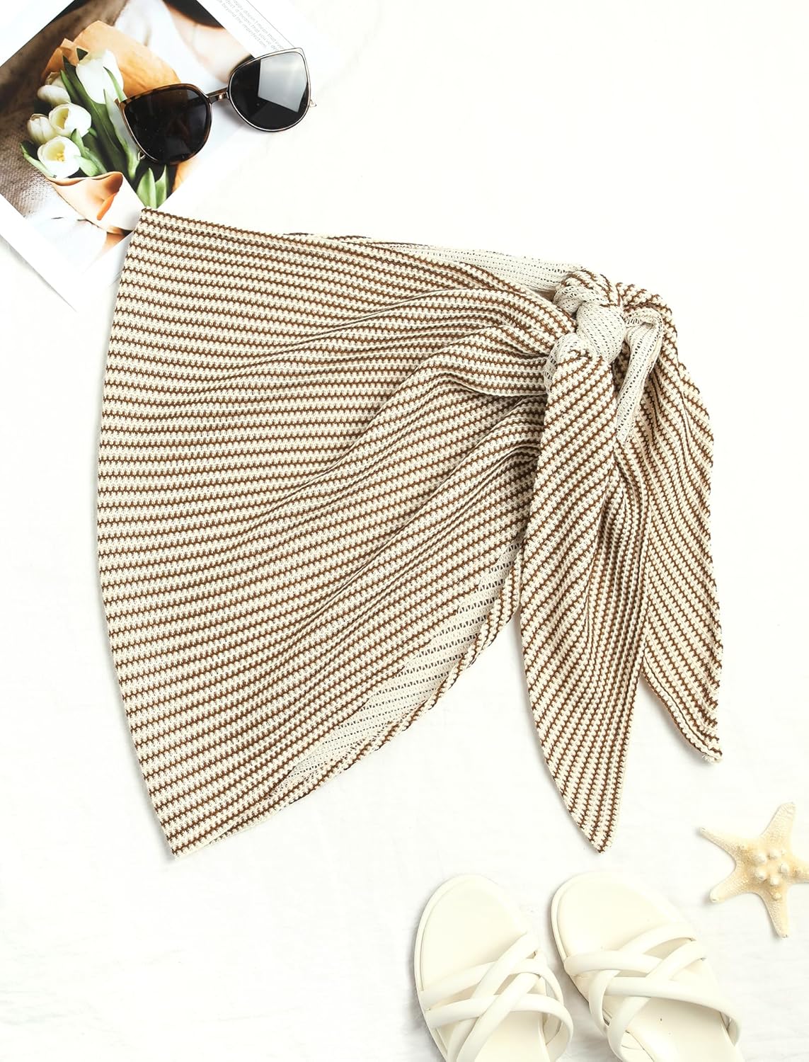 ZAFUL Women Beach Sarong Bathing Suit Wrap Skirt Textured Bikini Swimsuit Cover Ups for Swimwear - Image 4