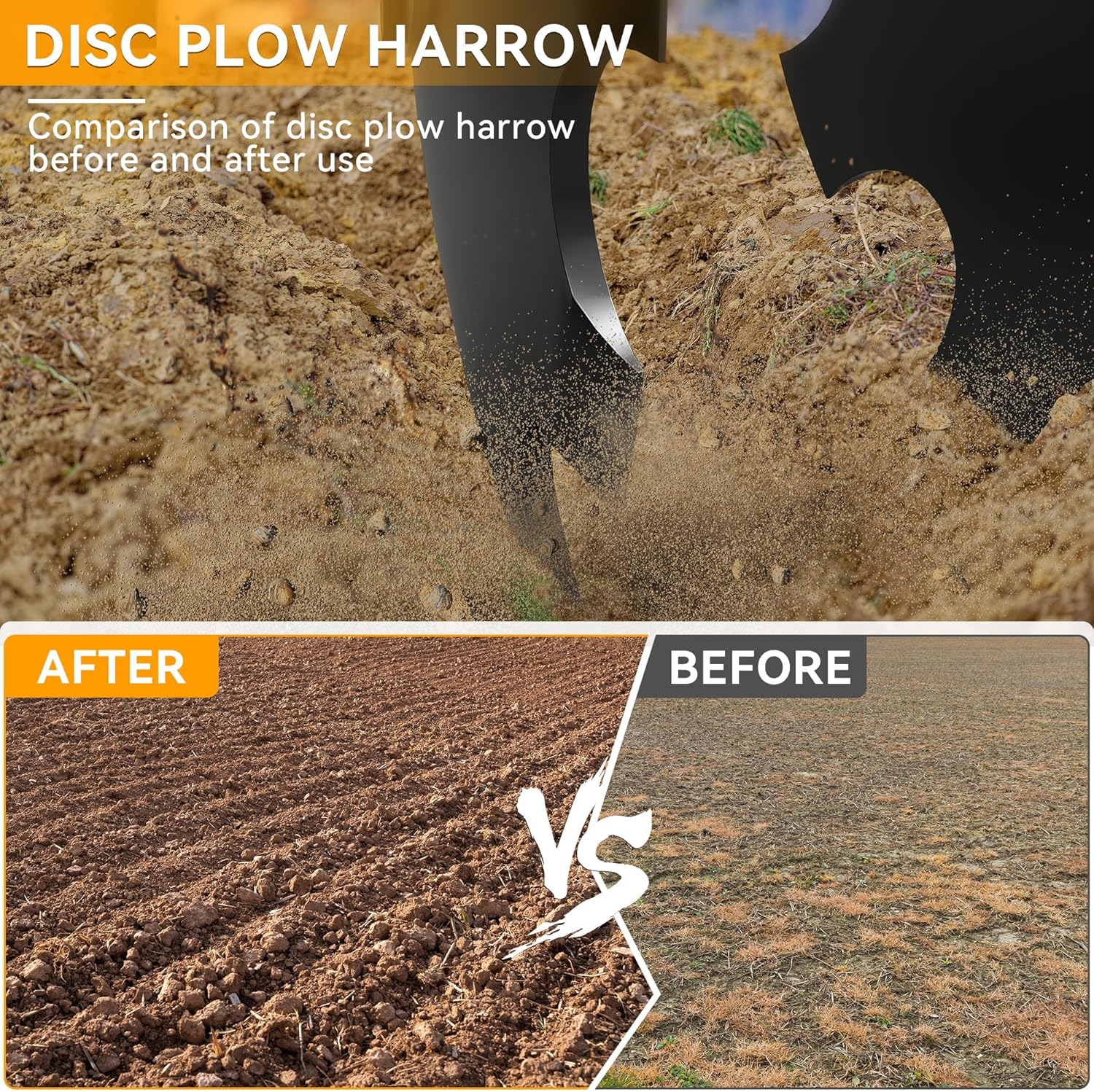 YINTATECH 28" Tractor Disc Plow Harrow with 2" Receiver, Pull Behind Tiller for ATV, Black