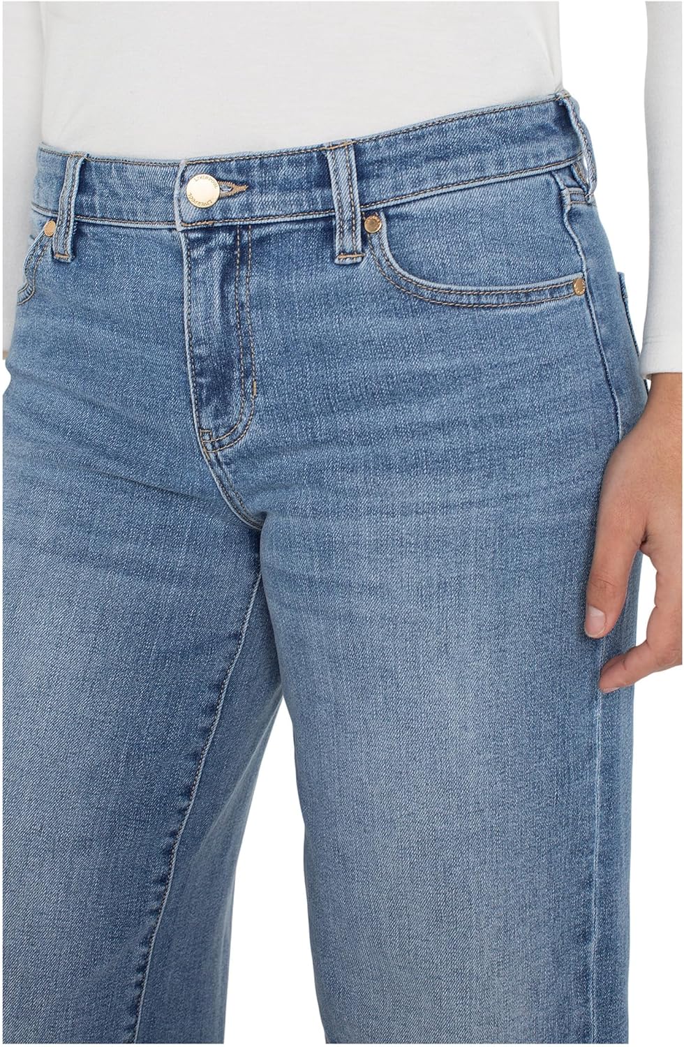 Liverpool Womens Morgan Mid-Rise Cuffed Wide Leg Jean 27'' Inseam - Image 3