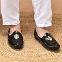 LUXEZA Men Mojari (Black, UK Footwear Size System, Adult, Men, Numeric, Medium, 10) gallery image