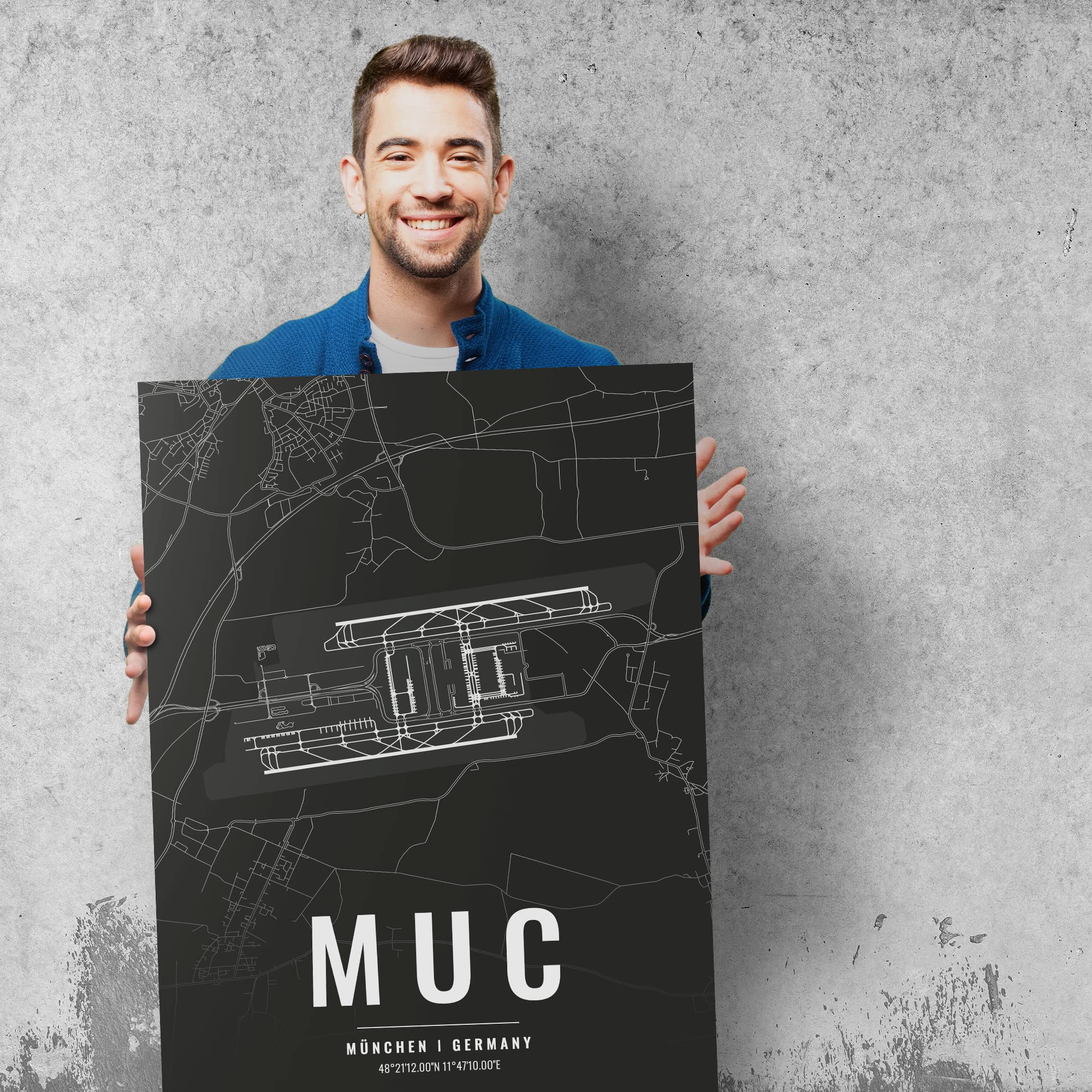 Vacentures Flughafen Poster - MUC - München Wanddekoration Airport Poster Munich (21x30 CM)