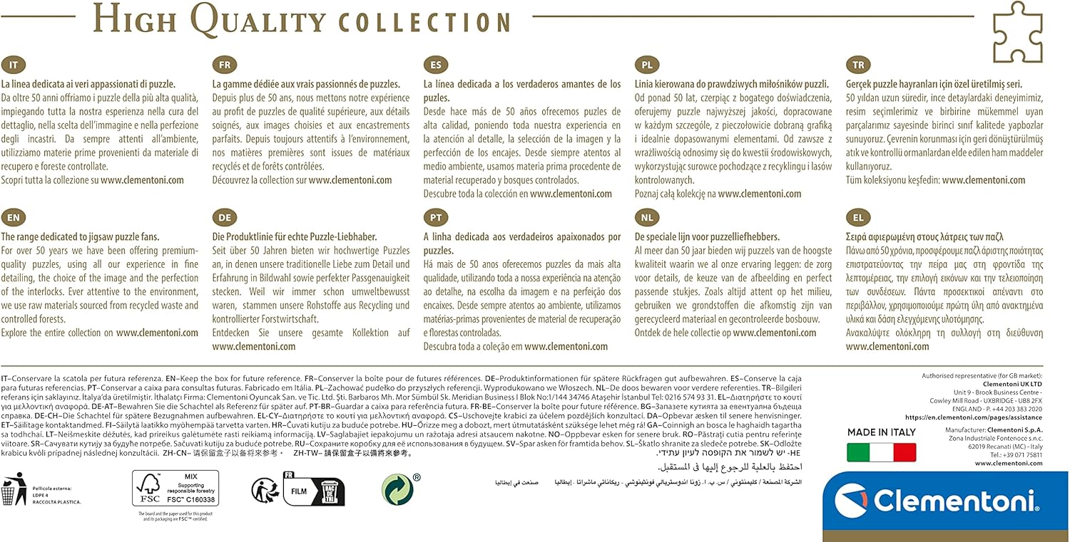 Clementoni 39658 Disney Princess 1000 Pieces, Jigsaw Puzzle for Adults-Made in Italy, Multicolored