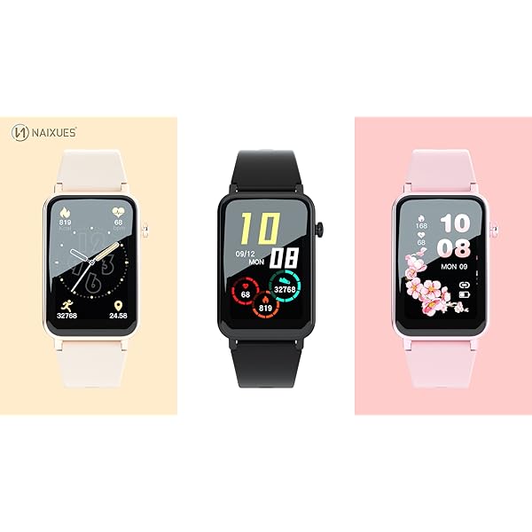 NAIXUES Smart Watches for Women, 1.69" HD LCD Smart Watch with Stainless Band Heart Rate Blood Oxygen Sleep Monitor, IP68 Waterproof Fitness Tracker for Android Phones and iPhone, Smart Watch (Yellow)