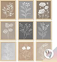 97Decor Vintage Botanical Wall Art - Retro Floral Farmhouse Prints, 8x10 Unframed Posters for Bedroom Office Decor