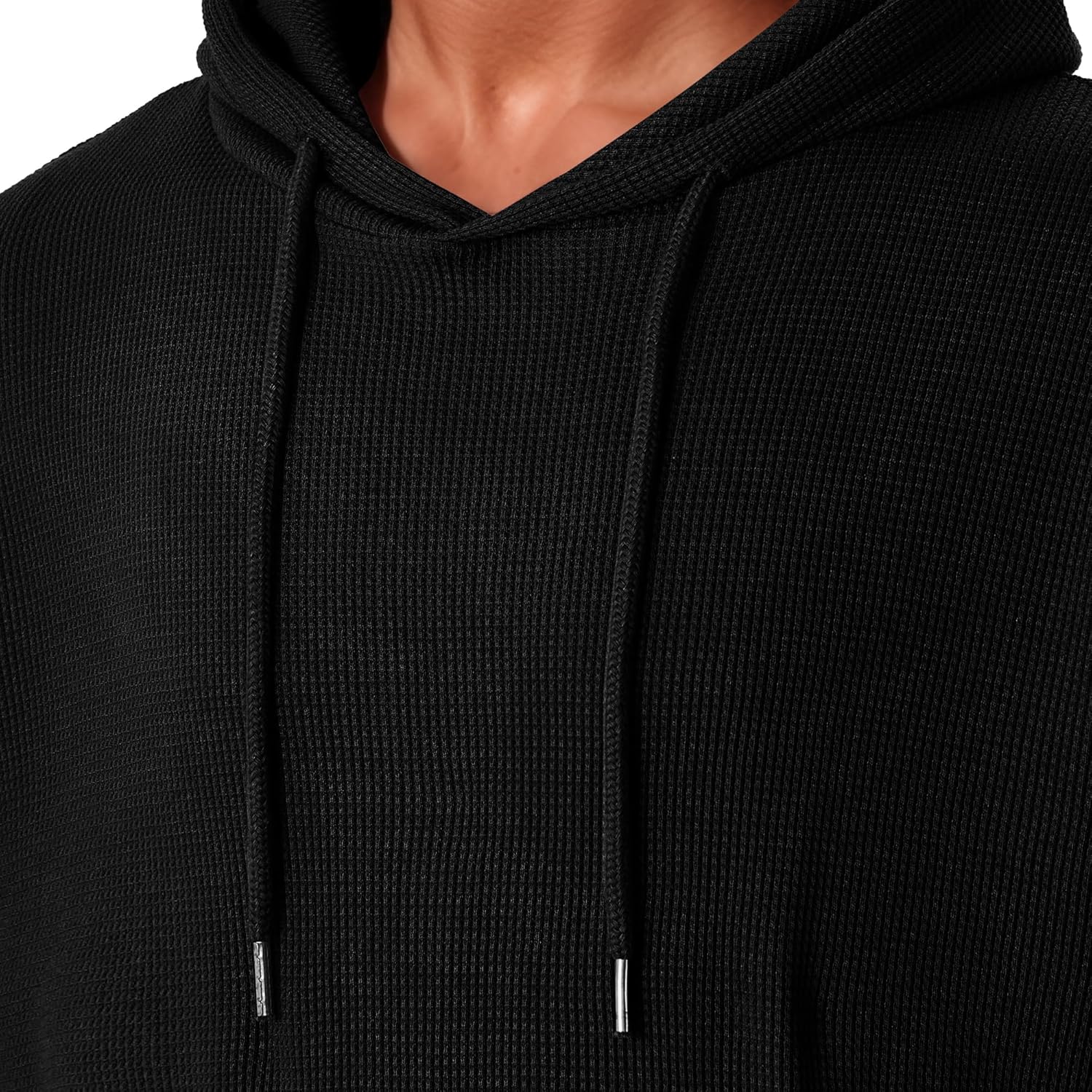 GIVON Men’s Slim Fit Waffle Knit Pullover Hoodie Longline 100% Cotton with Shrink-resistant Fabric